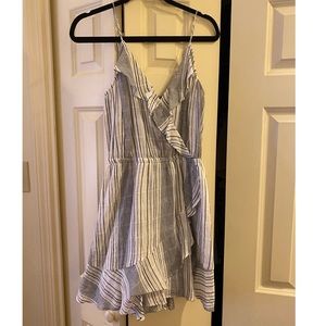 Linen Blue and White Striped Dress